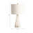 Geometric Alabaster Stone Table Lamp for Living Room Use - Modern Glam Small Accent Table Lamp for Bedroom, Bedside or Desk Lighting - 26", White & Gold