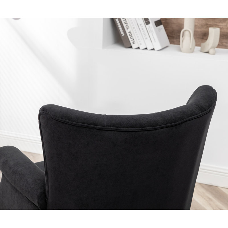 Fauteuil à oreilles 29 po Durgan, Noir