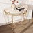 35.4'' Half Moon Metal Sofa Console Table with Ornate Scroll Legs