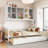Wooden Daybed With Twin Size Trundle, And All-In-One Cabinet And Shelf-162416356-162416359