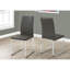 2 chaises de salle à manger modernes 2 pièces, siège en similicuir gris, pieds en métal, pour la cuisine et les chaises d'appoint de 2 pièces, revêtues de mousse de qualité, base, design