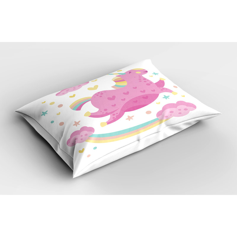 Ensemble de 2 taies décoratives avec licorne et arc-en-ciel Ambesonne