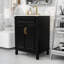 Meuble-lavabo moderne avec lavabo en céramique, tablette réglable et armoire à portes à fermeture douce-248981063