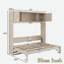 Lit escamotable rustique avec armoires de rangement et structure en bois Gaudet