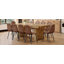 Ensemble de table de salle à manger luxueux en bois aggloméré avec 10 chaises confortables en tissu technique pour une décoration élégante et une utilisation multifonctionnelle-993870415