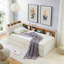 Lit de jour rembourré en velours avec deux tiroirs de rangement Design multifonctionnel pour la vie moderne-118093595