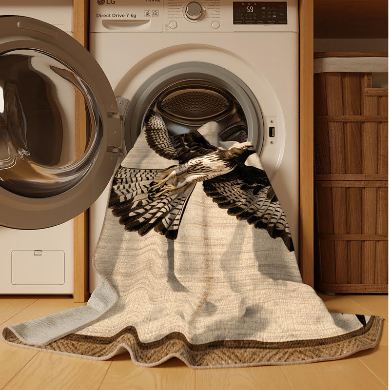 Washable Zone tailed Hawk Birds Area Rug, Rectangle 3' x 5'
