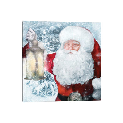 Santa Lantern 1 Piece Wrapped Canvas Painting