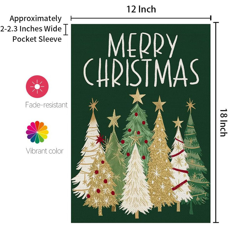 Merry Christmas Trees, H 18 po x l 12 po