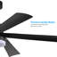 Ventilateur de plafond noir 65 pouces avec lumière