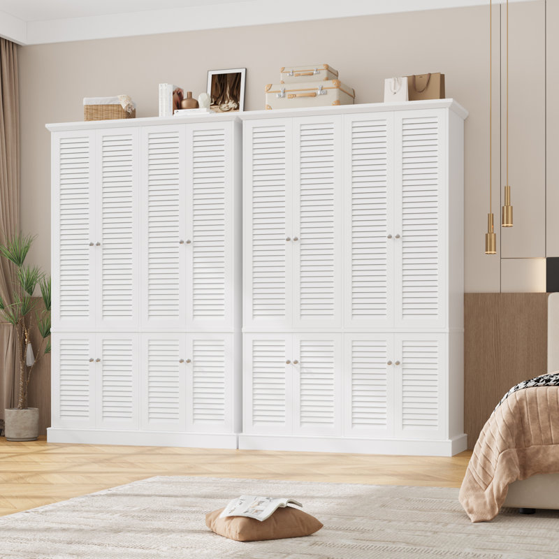 70.9'' H Large Wooden Cabinets, Tall Rectangle Cabinet With Shutter Door