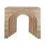 Console arquée 32,3 x 14,2 x 29,9 po moderne avec faux fini travertin beige