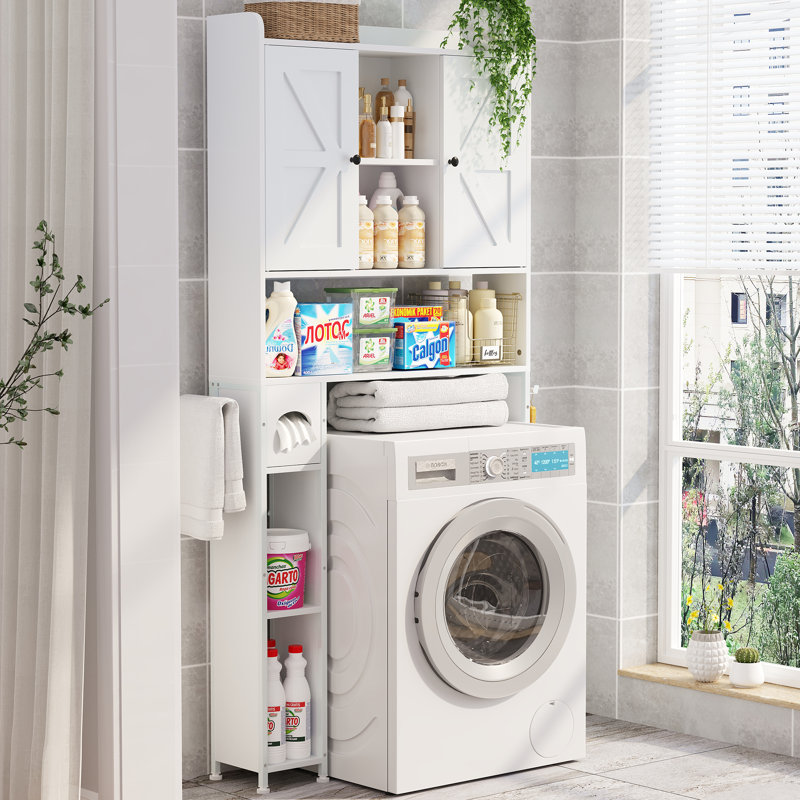 Eveleth 32.05" W Over-the-Toilet Storage Cabinet, White