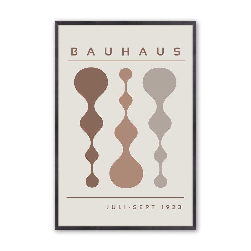 «Brown Retro Bauhaus», affiche I, H 15,25 po x l 12,25 po, Zinc patiné