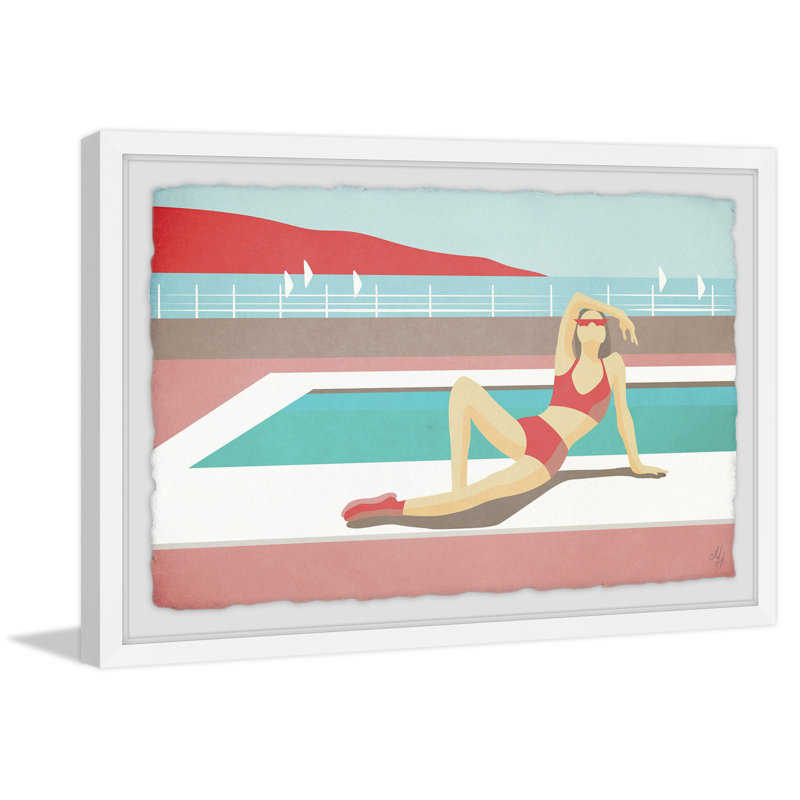 «By the Pool II», reproduction encadrée, H 12 po x l 18 po x P 1,5 po