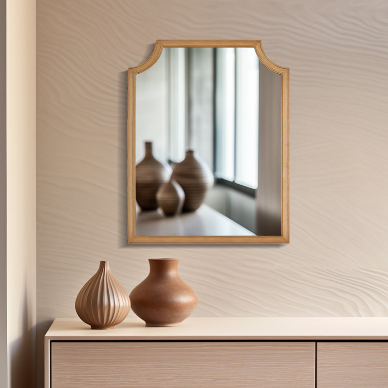 Solid Wood Scalloped Mirror, 20" x 16"