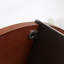 Table basse ronde au fini noyer - structure en métal noir, élégante pour un usage domestique brun foncé avec plateau et cadre