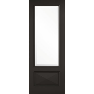 Knightsbridge Glazed Primed Black Internal Door