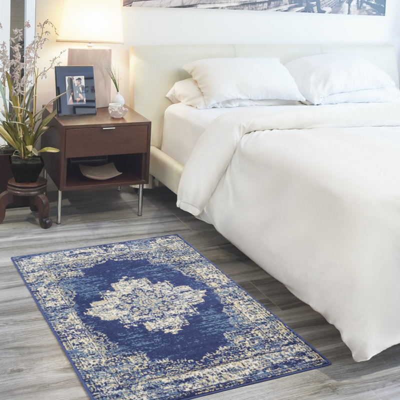 Tapis bleu marine Bo, Rectangle 3 pi x 5 pi