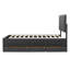Lit plateforme tapissier simple avec lit gigogne et 3 tiroirs en lin gris-1012730504