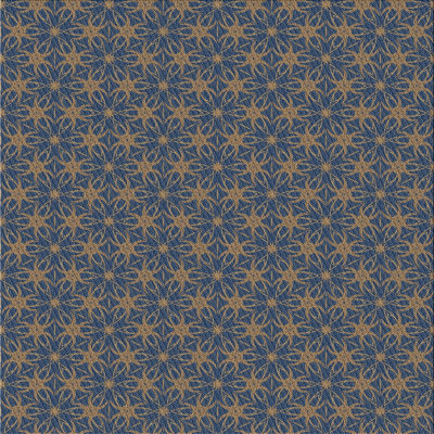 Tapis jaune/bleu marine à motifs Hinojosa