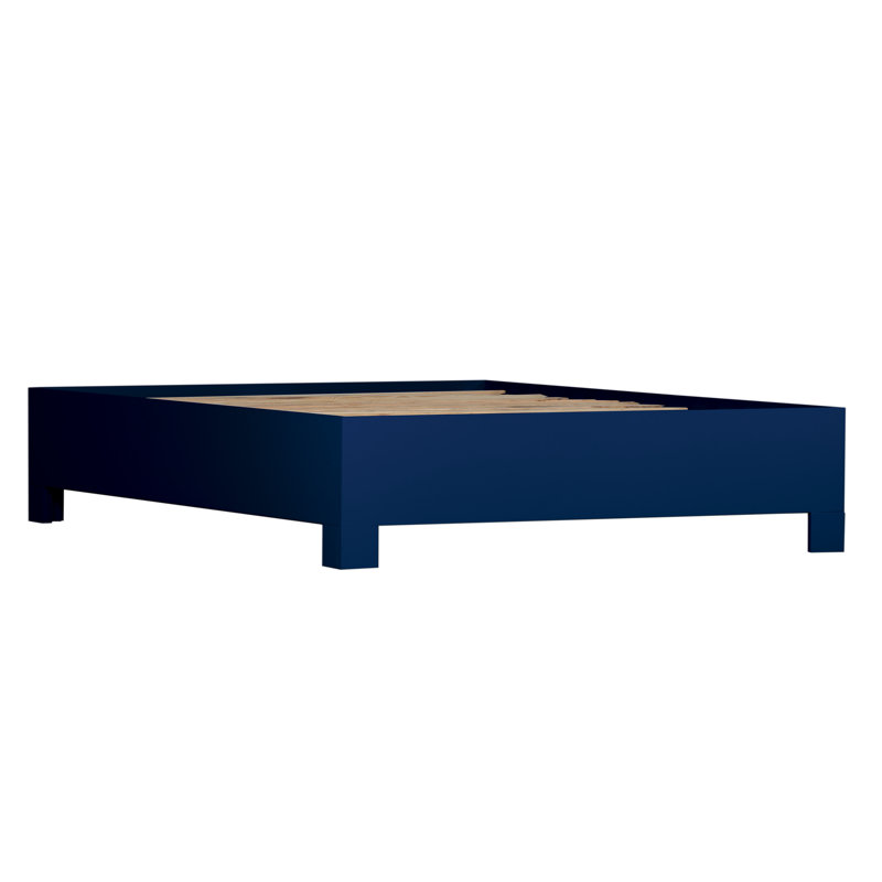 16" Platform Bed Frame, Navy, Queen