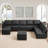 9-Piece Modern Upholstered Sectional Sofa-724452951-724452944