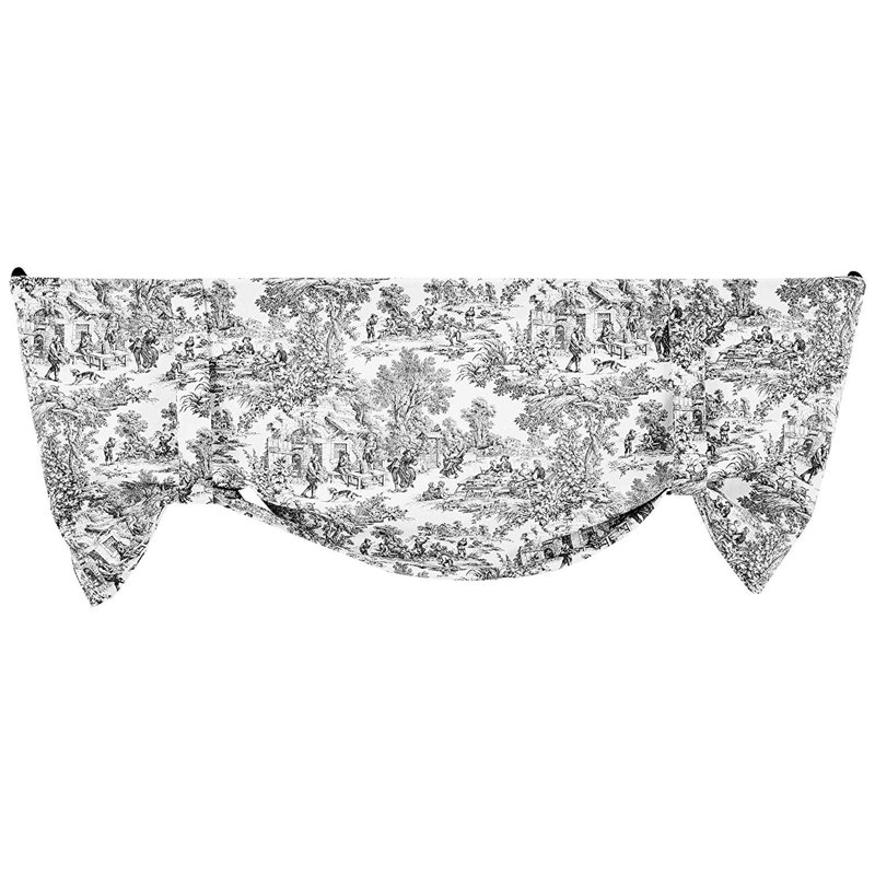Cantonnière 60 po Amelie Toile, Noir
