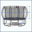 12FT Trampoline Pumpkin- Ladder-Black Red