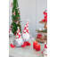 Fabric Gray Body Standing Gnome Snowflake Pattern Hat Set of 2 9.7" x 4.7" x 17.7"H Red/White