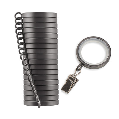 Anneaux de rideau en métal de qualité supérieure à glissement facile de 1 3/8 po Cambria Designer Series avec inserts en nylon doux et silencieux