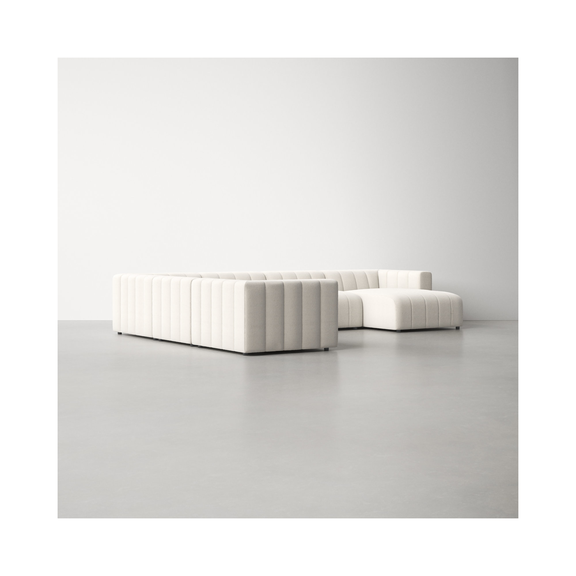 Bowry 6 - Piece Chaise Sectional, 28" H x 157" W x 122" D, Fayette Cloud Polyester Blend, Left Hand Facing