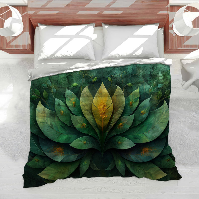 Greenery BotanicalCotton Blend Comforter, King Comforter