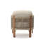 Fauteuil d'extérieur en bois d'acacia avec dossier et coussins en corde tissée à la main