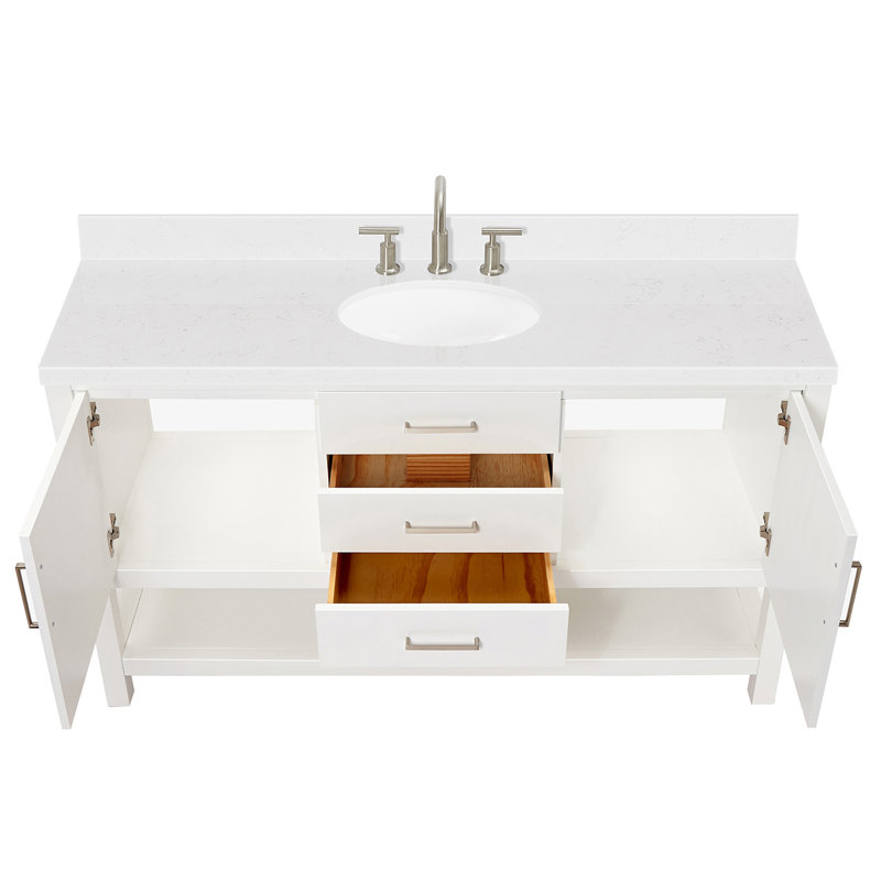 Bayhill 60.25 in. Handmade Single Vanity, White