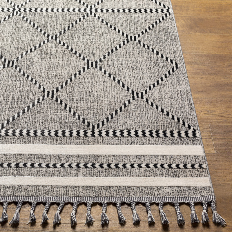 Tapis gris / noir Anfaniola, Rectangle 9 pi 2 po x 12 pi