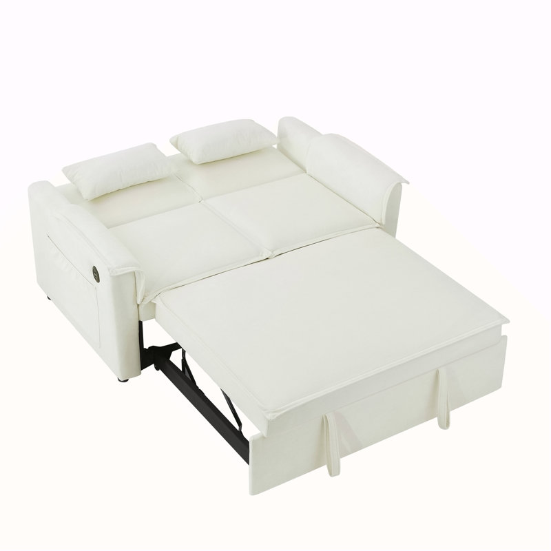 Canapé-lit convertible en tissu Modern, Ivoire ivoire