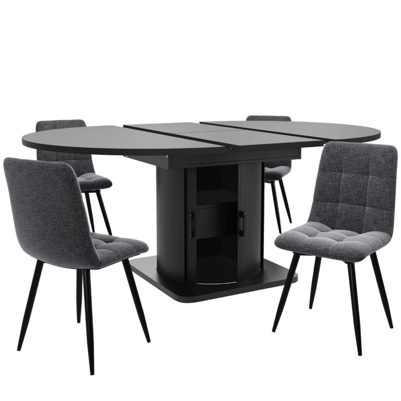 Extendable Dining Table, Black
