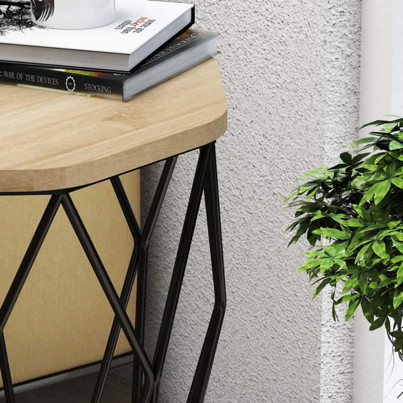 Arval Pedestal End Table, Oak