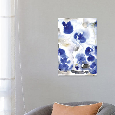 «Blue Pansies I» par Tim Ottoole - reproduction d'art