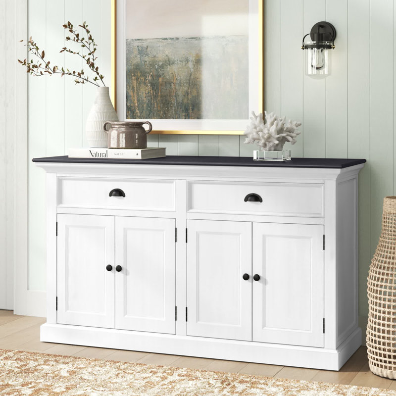 Hailsham 57.09 " W Sideboard, White/Black