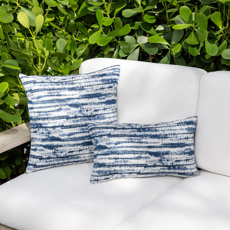 Linear Square Indoor/Outdoor, Indigo, Rectangle 12"H x 20"W