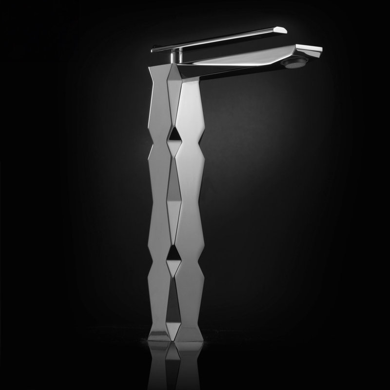 Ikon High Luxury Vessel Sink Bathroom Faucet, Polished Chrome
