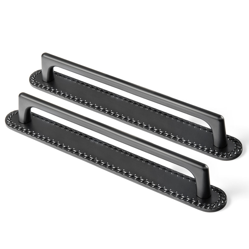 Classical Cabinet Bar Pull With Backplate Multipack, 7 5/6", Black