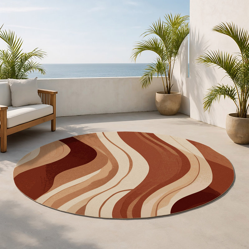 Tapis intérieur et extérieur Canyon Wisps, Rond 5 pi