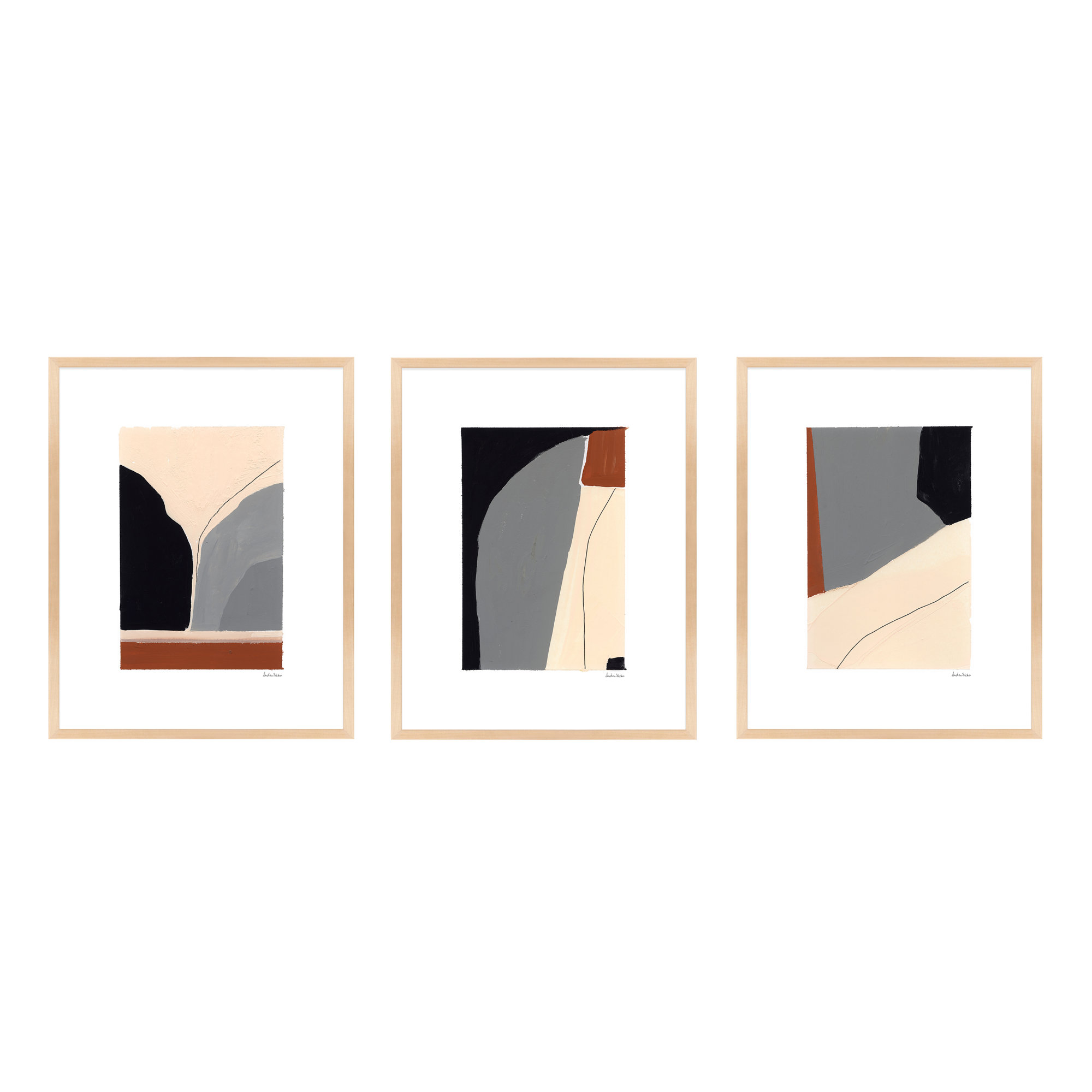 Transcendence. Set Of 3 by Andrea Stokes, Maple Wood, 38" H x 30" W x 1.25" D
