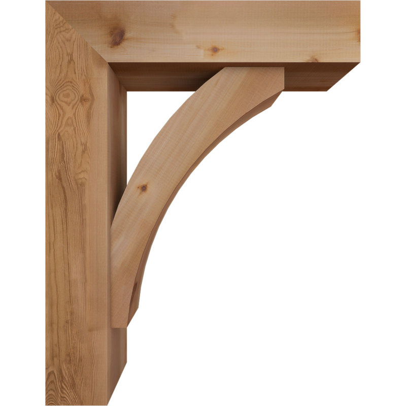 Thorton Block Bracket with Offset Brace, 36 x 28, 7 1/2"W Western Red Cedar (Smooth)