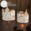 Ensemble de 2 bougeoirs festifs renne blanc antique