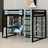 Space-Saving Loft Bed with Workstation, Open Shelves, Built-in Outlets & Ambient Light-1005193991