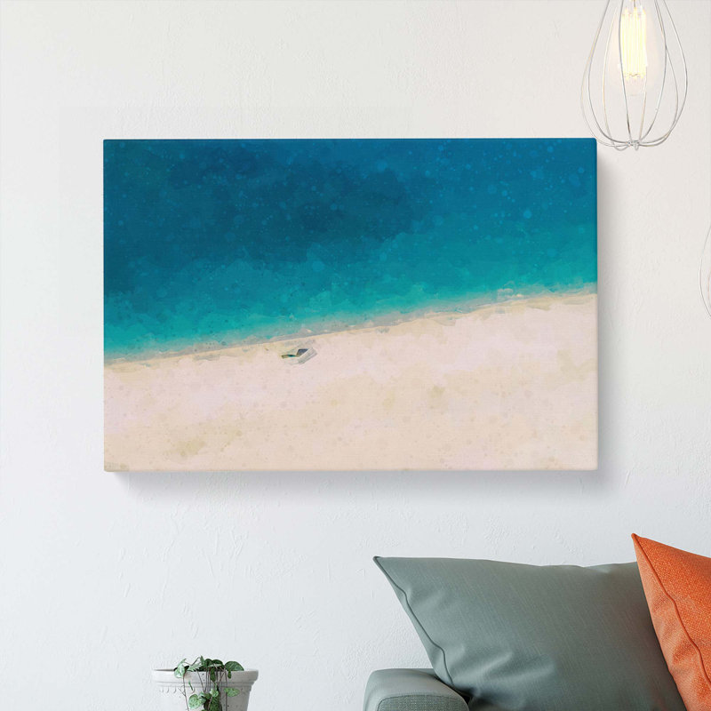 Turquoise Beach In Kefalonia Greece In Abstract - Wrapped Canvas Print, 40cm H x 60cm W x 3cm D